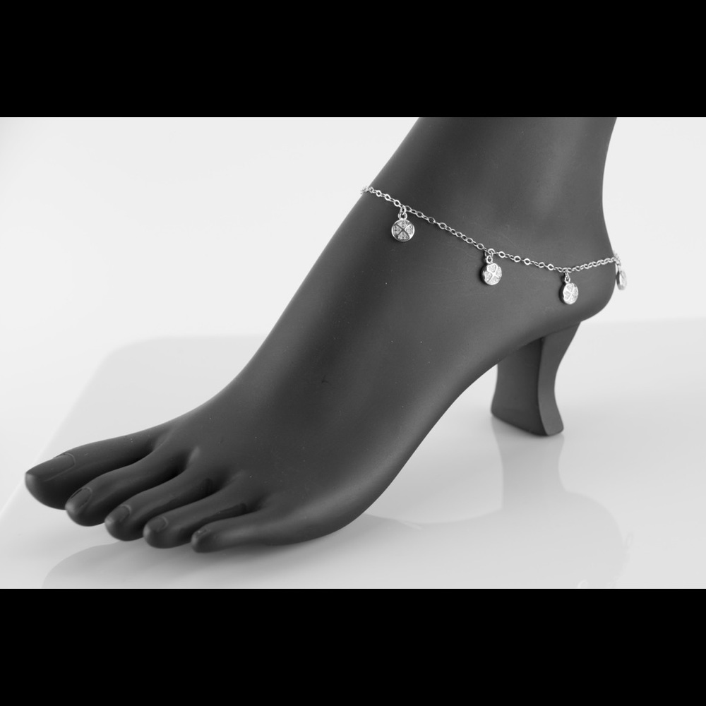925 Sterling Silver Swarovski Little Hearts Anklet